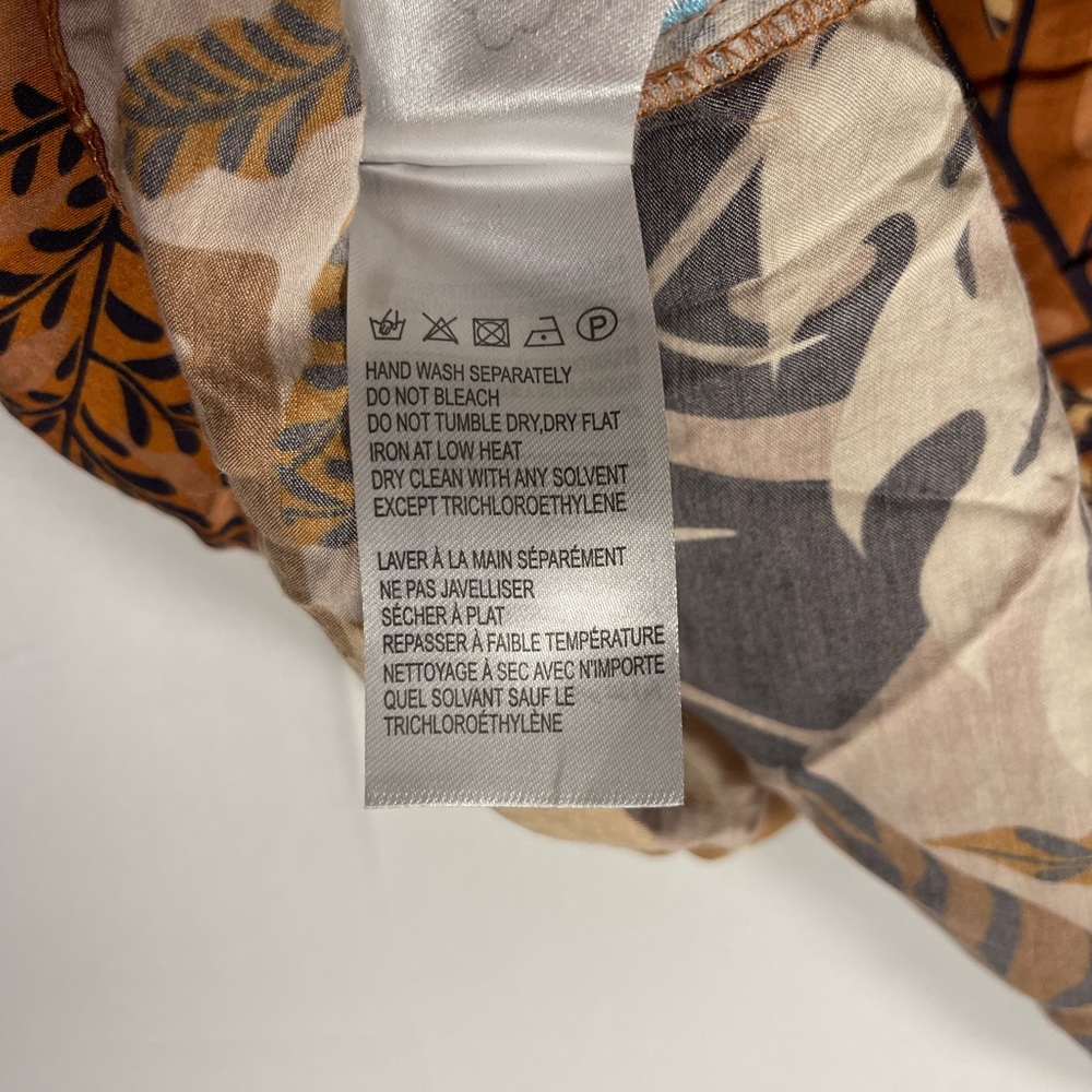 Farm Rio for Anthropologie Earthy Leaf Print Skirt size M - Picture 8 of 9
